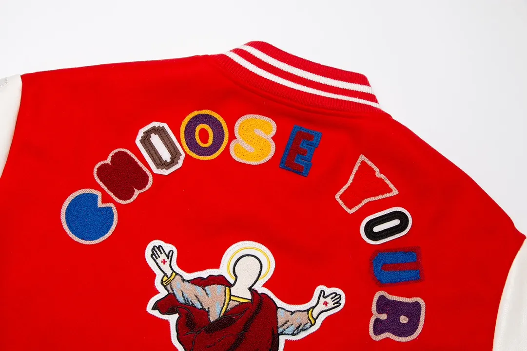 🧸High version SAINT MICHAEL high street vibe style ROCKY same heavy embroidered baseball jacket jacket for men and women p420 Style number: 271 Size: S-XL High version heavy laser embroidery process, quilted version, different from the low-end version on the market, you get what you pay for